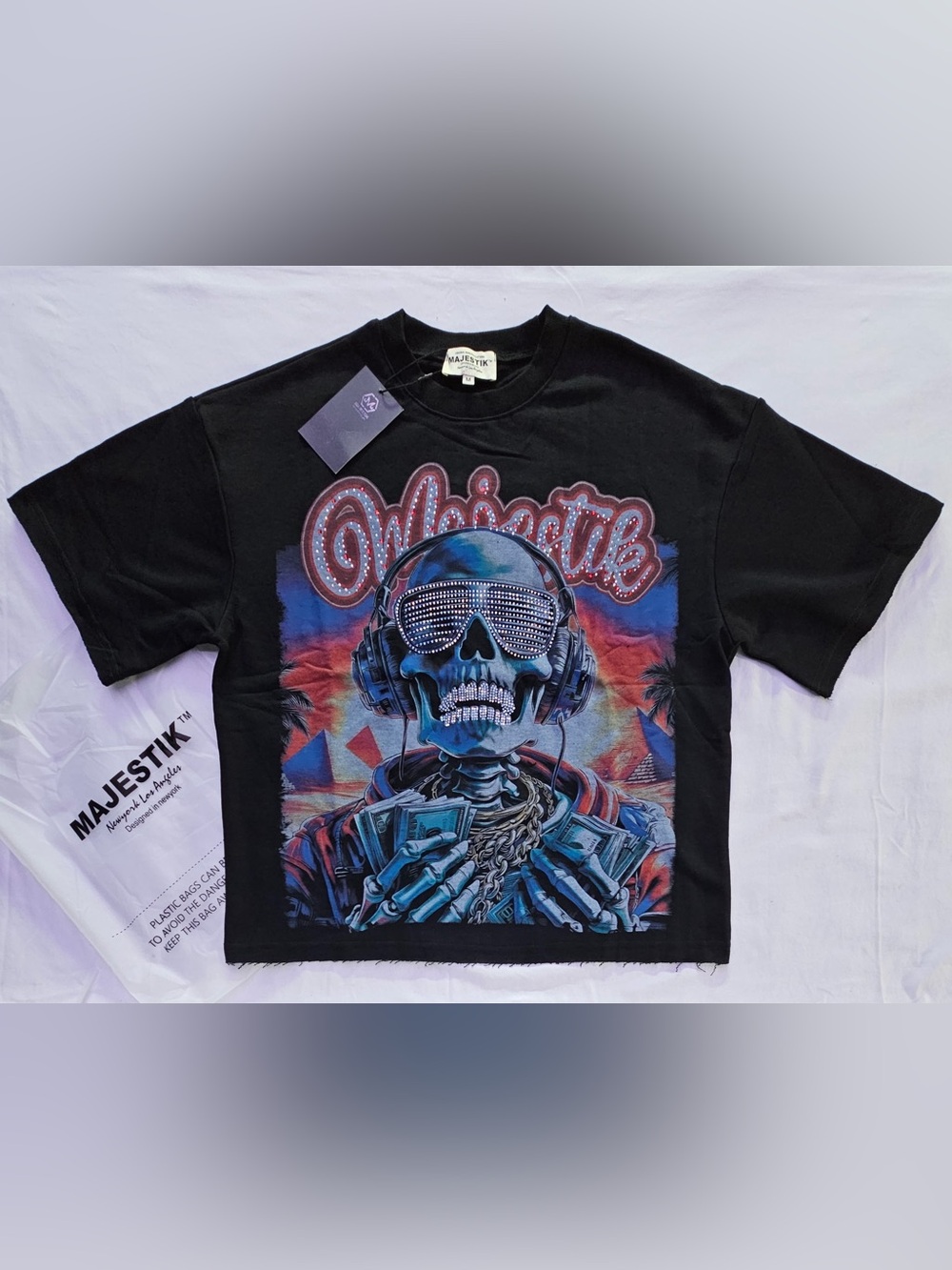 Black Short-Sleeve Graphic Skull Tee - Men